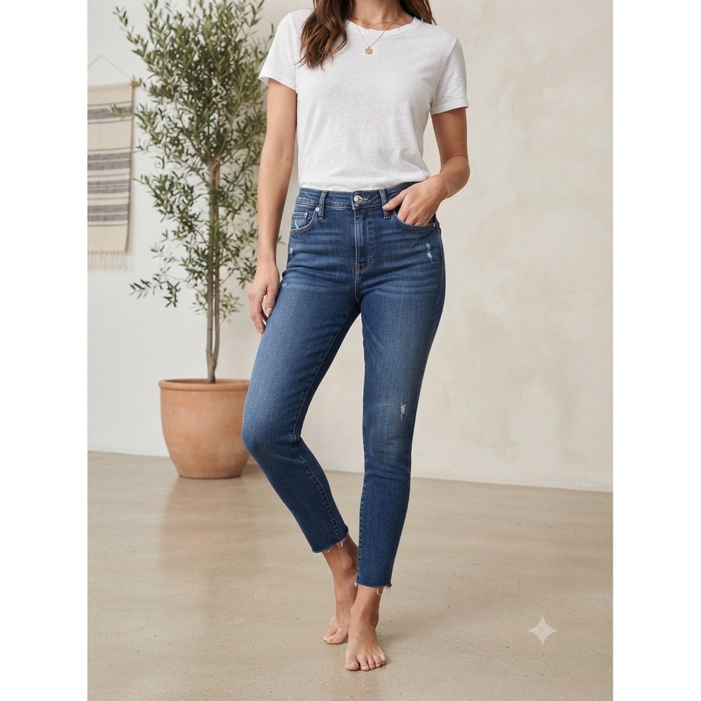 Good American Good Legs Crop High Rise Skinny Jeans Blue 10/30